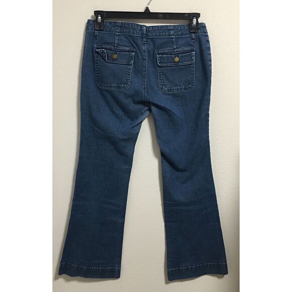 Gap Women Y2K 90's Mid Rise Pork Chop Pockets Jeans Denim Pants Dark Wash Size 8 - Picture 2 of 9